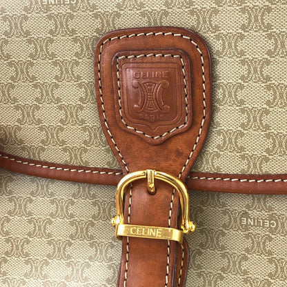 CELINE Macadam Blason 扣式斜背包 米色復古 nwyn6n 