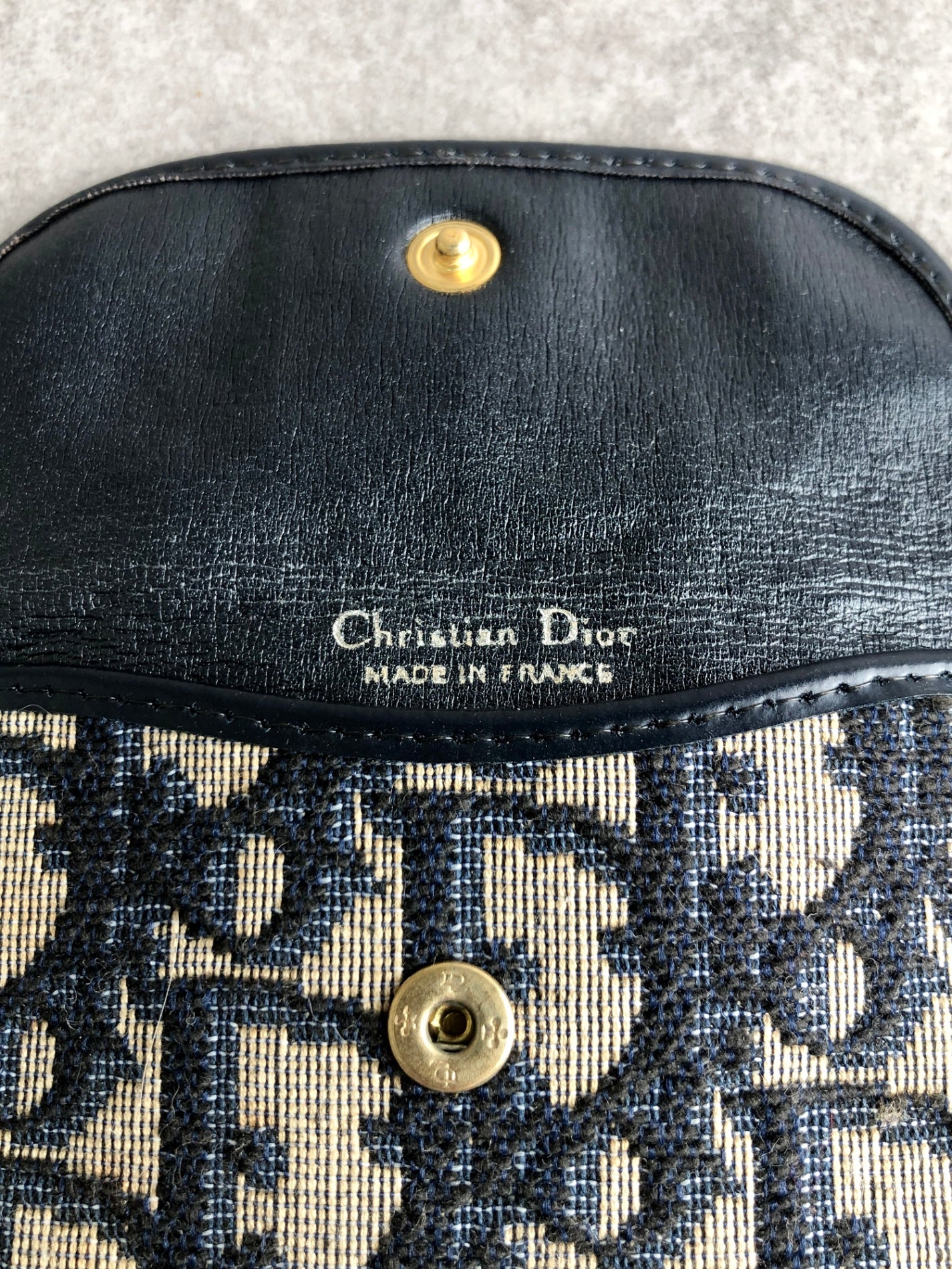 Christian Dior Trotter Logo Coin Purse Navy Vintage rmmrud