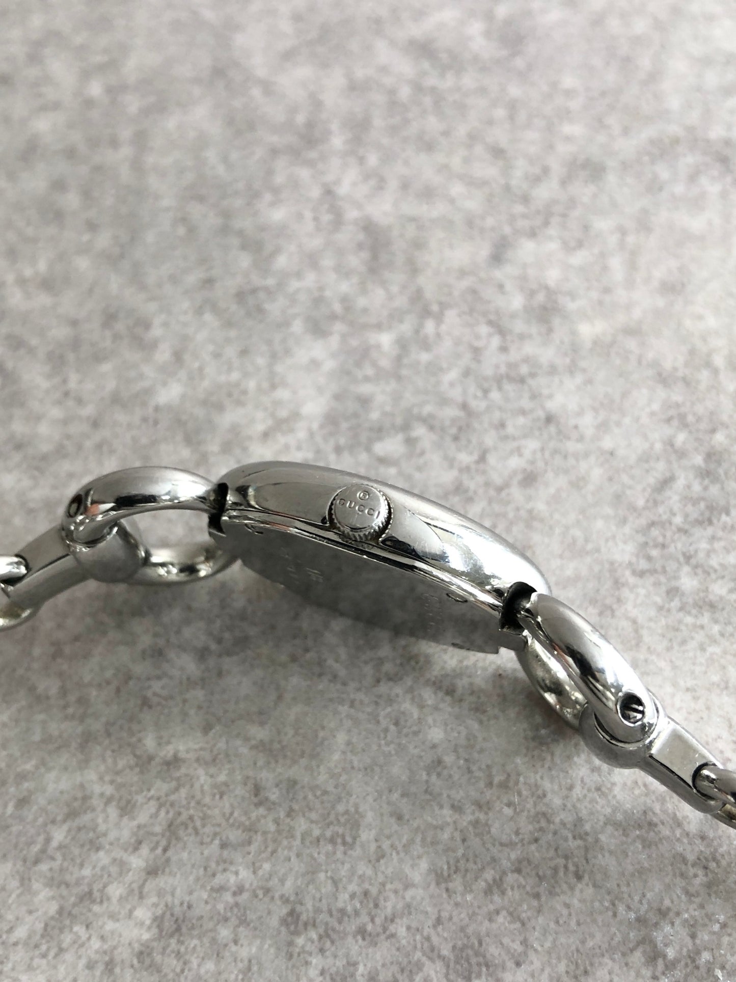 GUCCI Logo Watch Silver 118 Vintage ty8ida