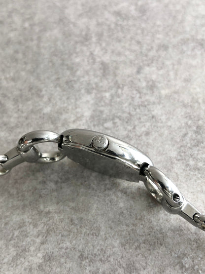 GUCCI Logo Watch Silver 118 Vintage ty8ida