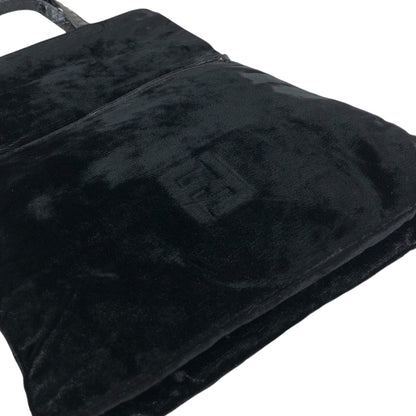 FENDI Logo Tassel Two-way Shoulder bag Black Vintage jw2uf7