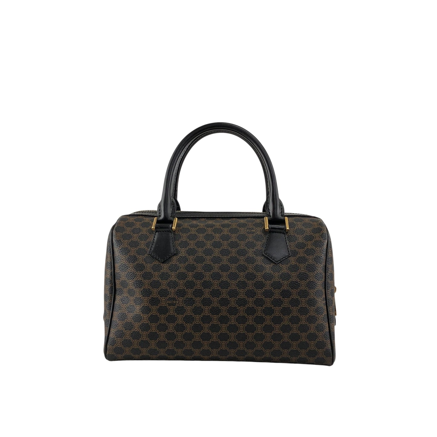 CELINE Macadam Blason Two-way Small Boston bag Shoulder bag Black Vintage xawpgz