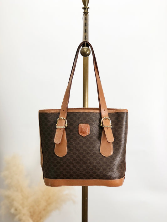 CELINE Macadam Blason Handbag Shoulder bag Brown Vintage hzzr6z