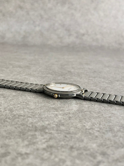 Yves Saint Laurent YSL Logo Watch Silver 4620-E62275 YO Vintage bufvtw