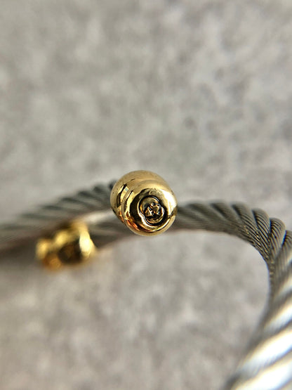 GUCCI Logo Bangle Watch Gold×Silver 2700.2.L Vintage yekiep