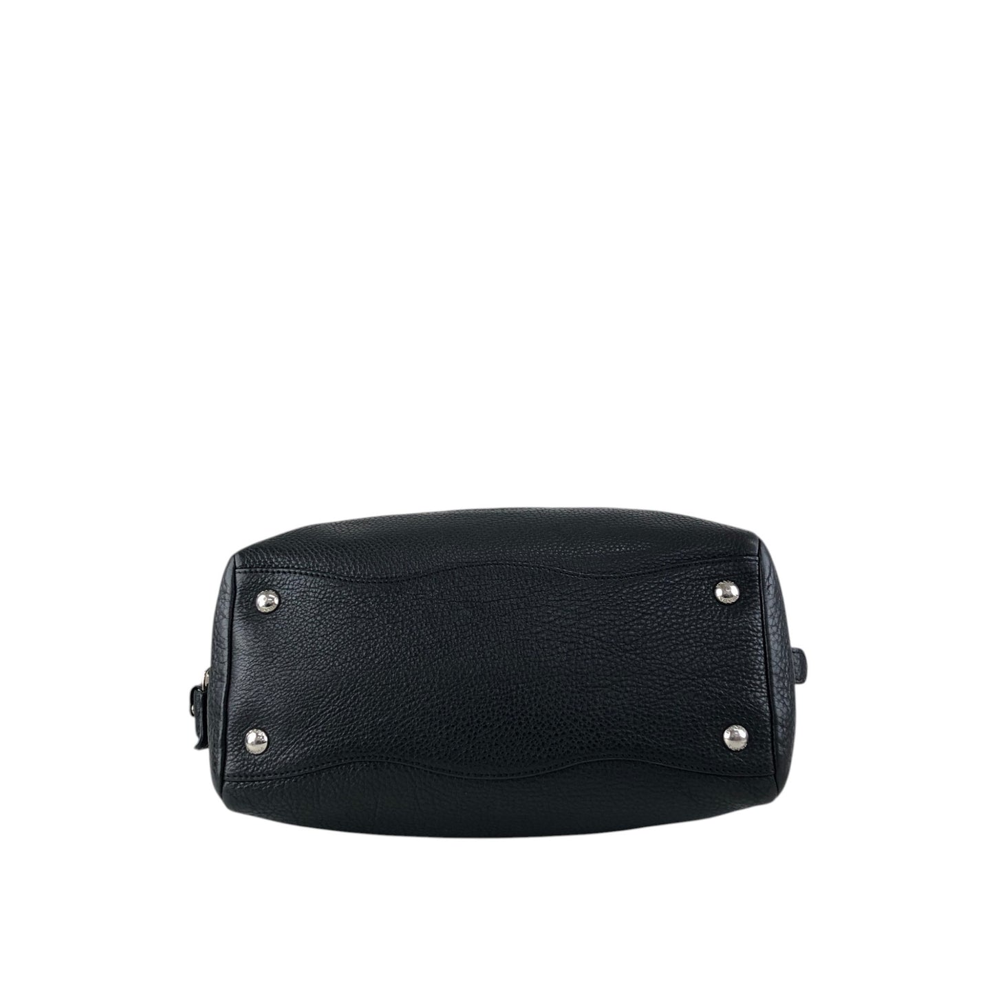 PRADA Logo Embossed Small Boston bag Handbag Black Vintage 2nb76v
