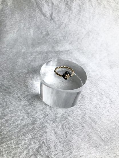 CHANEL camellia Motif Ring Black Vintage m8vxih