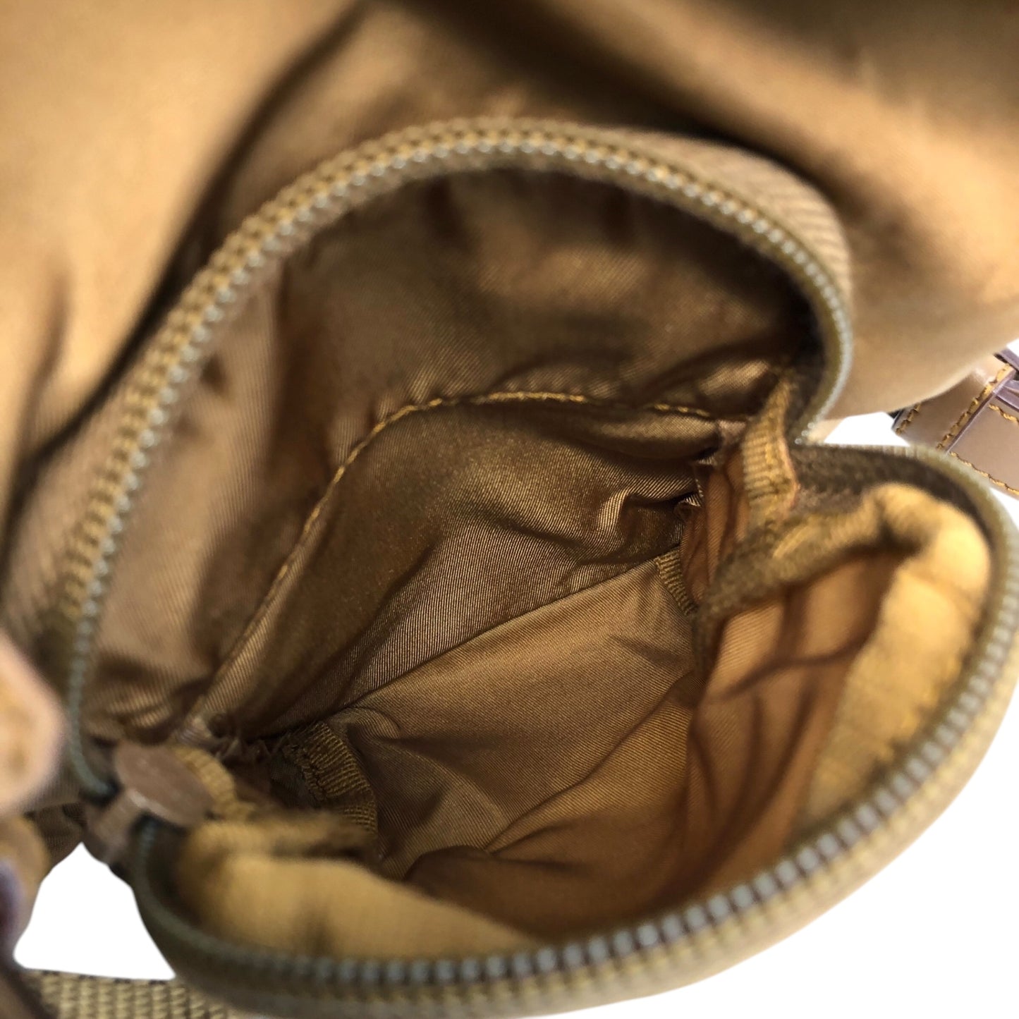 PRADA Triangle Logo Double Pocket Backpack Brown Vintage rne3iv