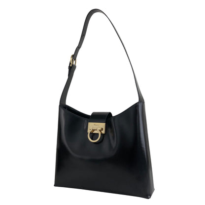 Salvatore Ferragamo Gancini Shoulder bag Black Vintage j6g6xf