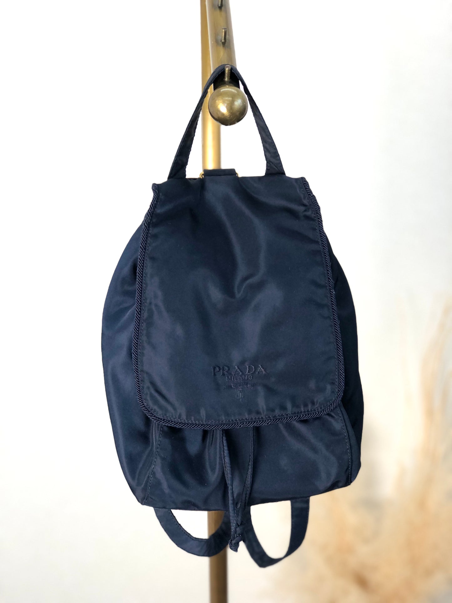 PRADA Logo Backpack Navy Vintage cd8bkb