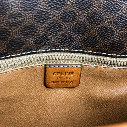 CELINE Macadam Blason Front Buckle Shoulder bag Brown Vintage v3jfnr