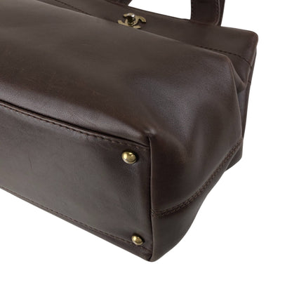 CHANEL Coco Mark Turn Lock Two-way Handbag Shoulder bag Brown Vintage kkmbzd