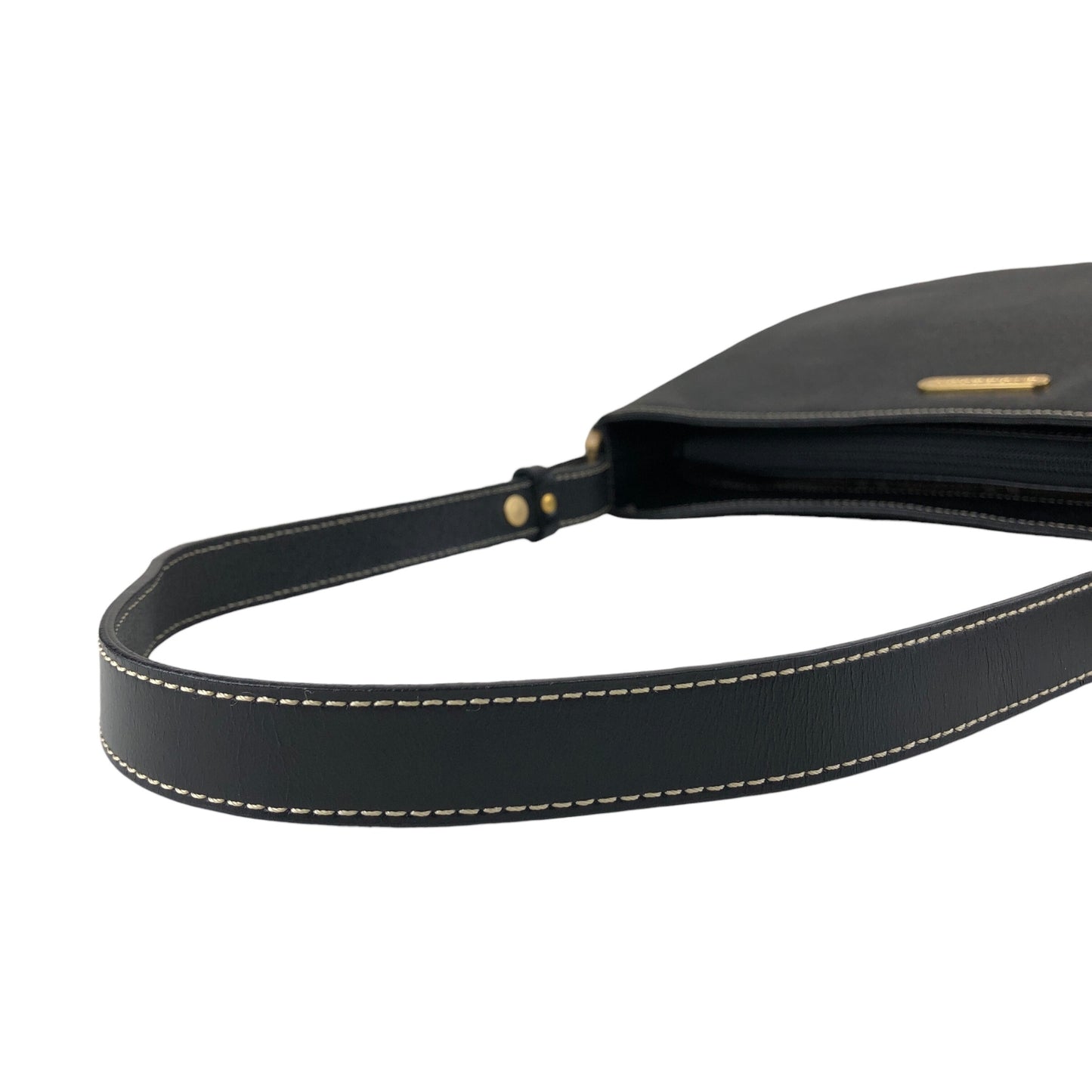 BURBERRY Logo Shoulder bag Hobobag Black Vintage xfbinh