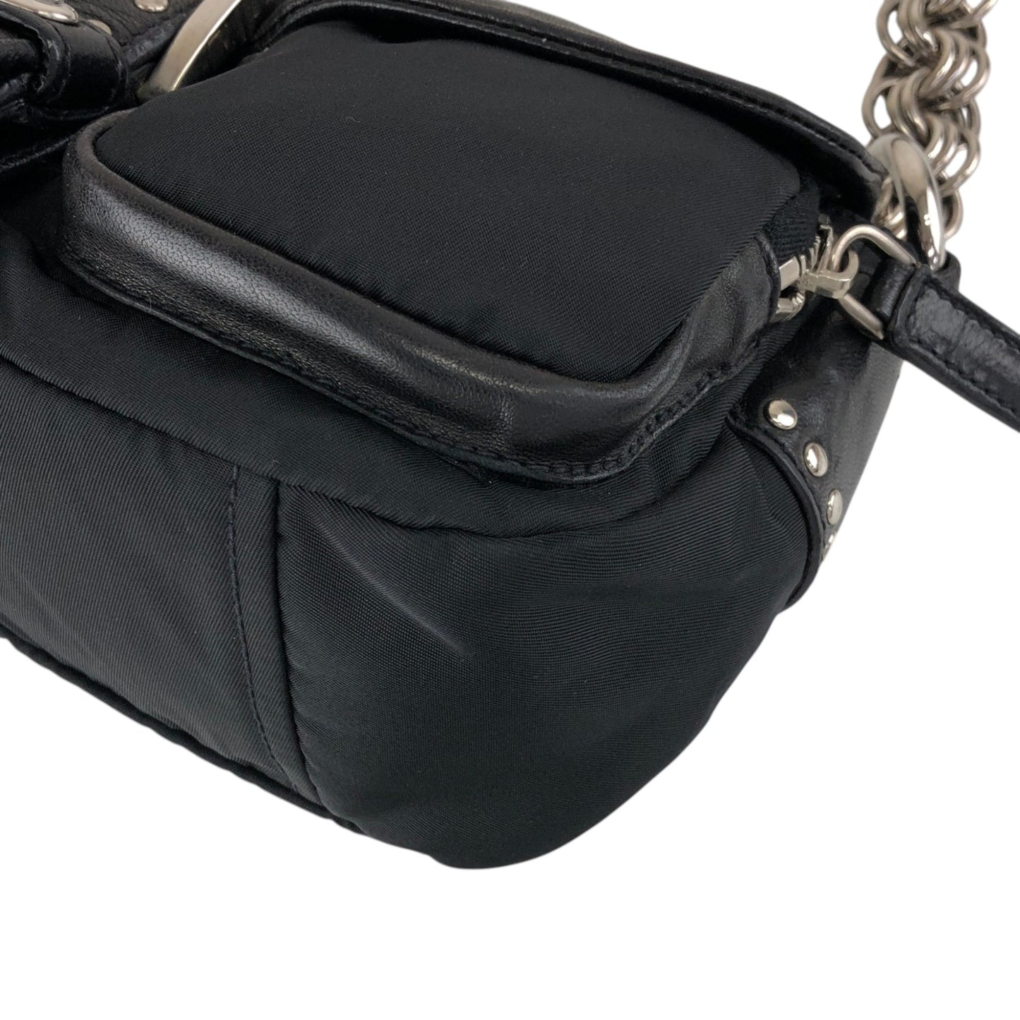 PRADA Triangle Logo Shoulder bag Black Vintage tiuxdg