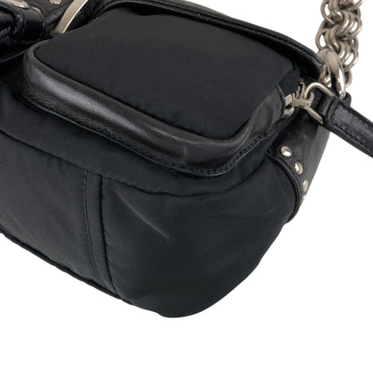 PRADA Triangle Logo Shoulder bag Black Vintage tiuxdg