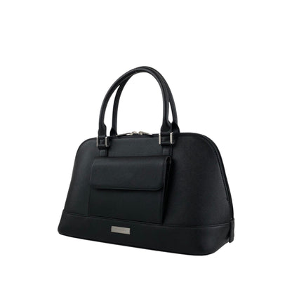 BURBERRY Front Pocket Handbag Black Vintage h2h7ny