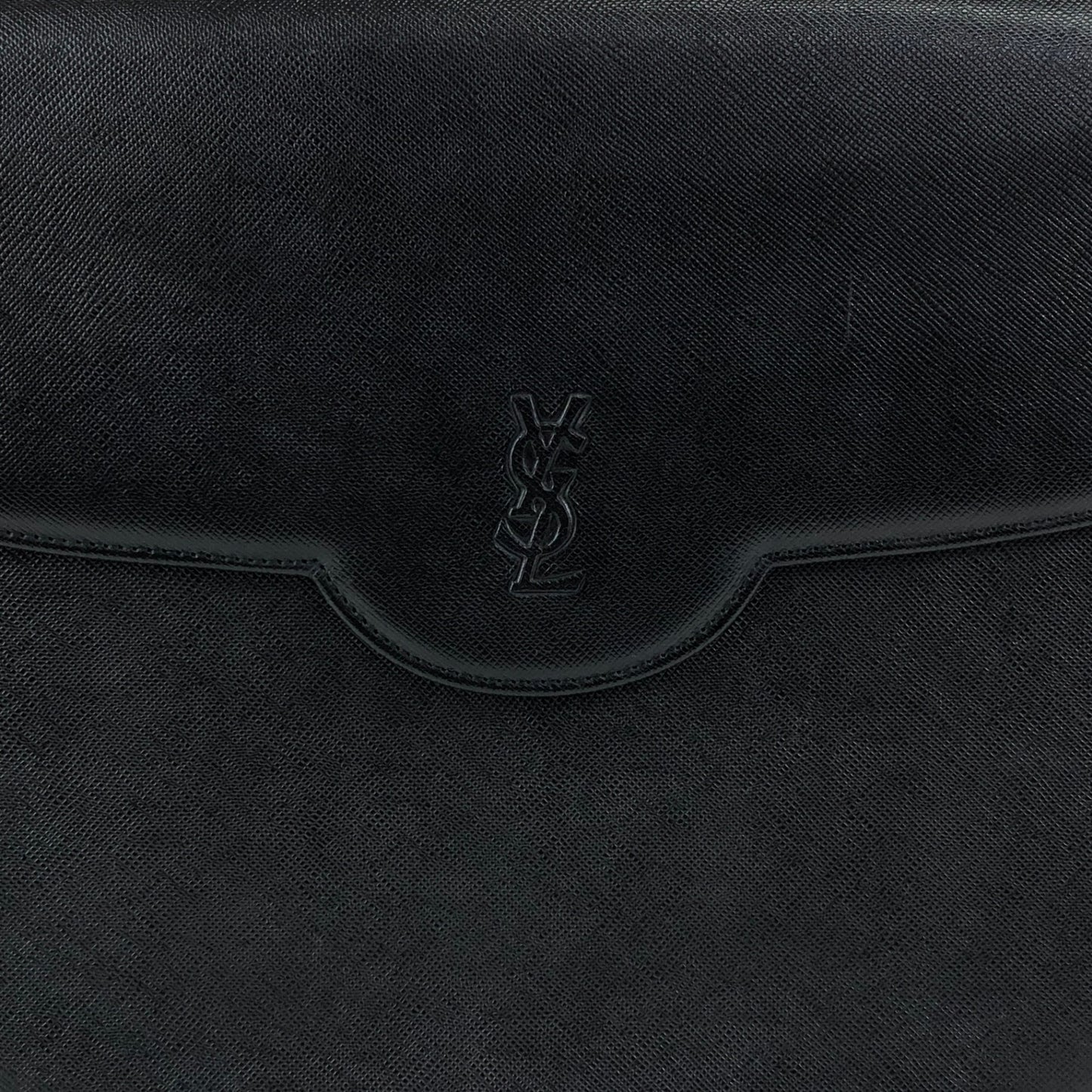 Yves Saint Laurent YSL Logo Shoulder bag Black Vintage kua56p