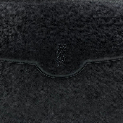 Yves Saint Laurent YSL Logo Shoulder bag Black Vintage kua56p