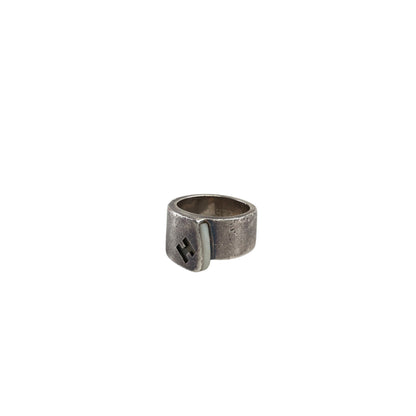 HERMES Logo Ring Silver Vintage c5irig