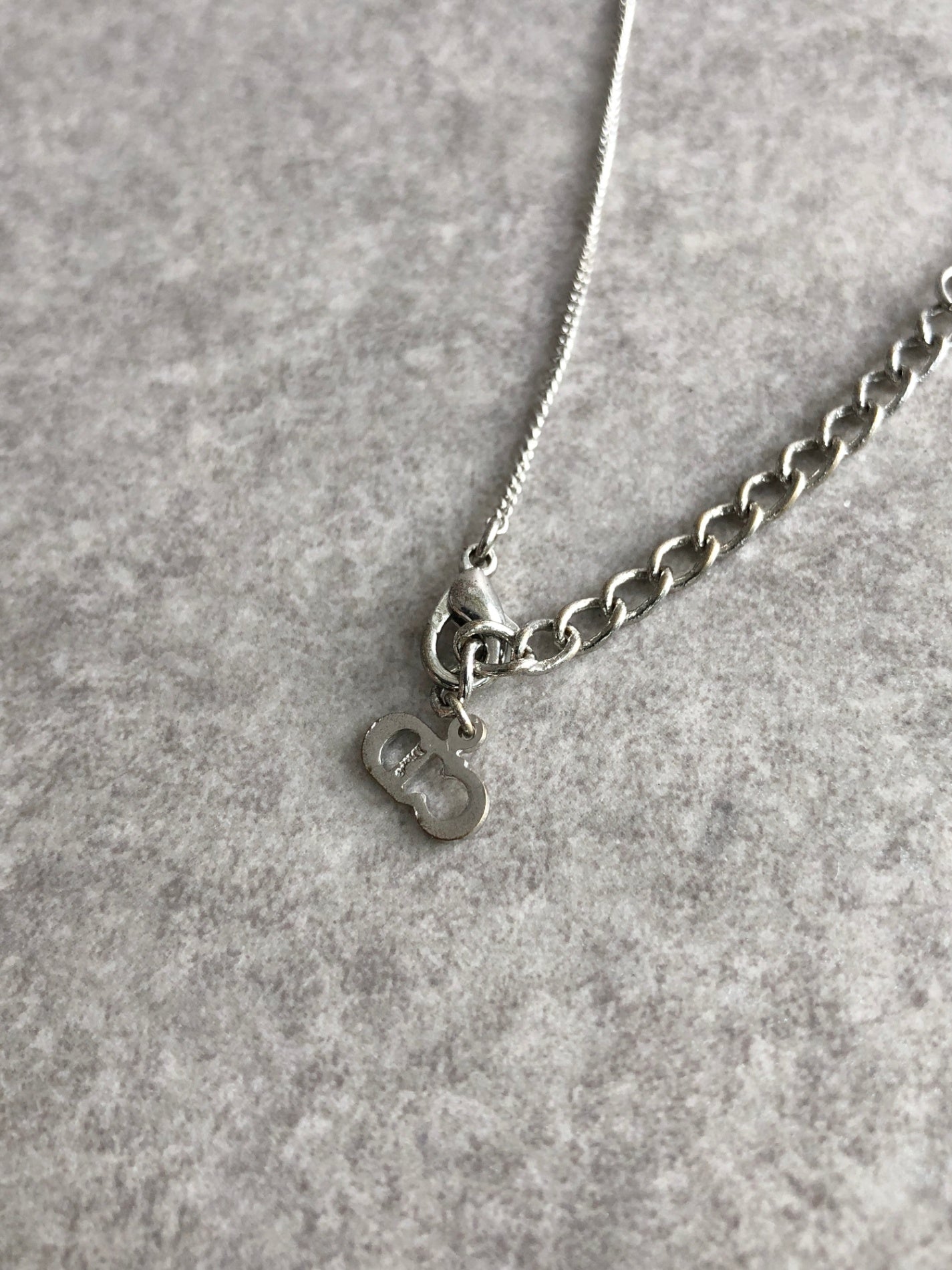 Christian Dior CD Logo Necklace Silver Vintage fyi7ir