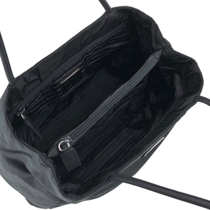 PRADA Tessuto Triangle Logo Side Pocket Totebag Black Vintage iwt8yv