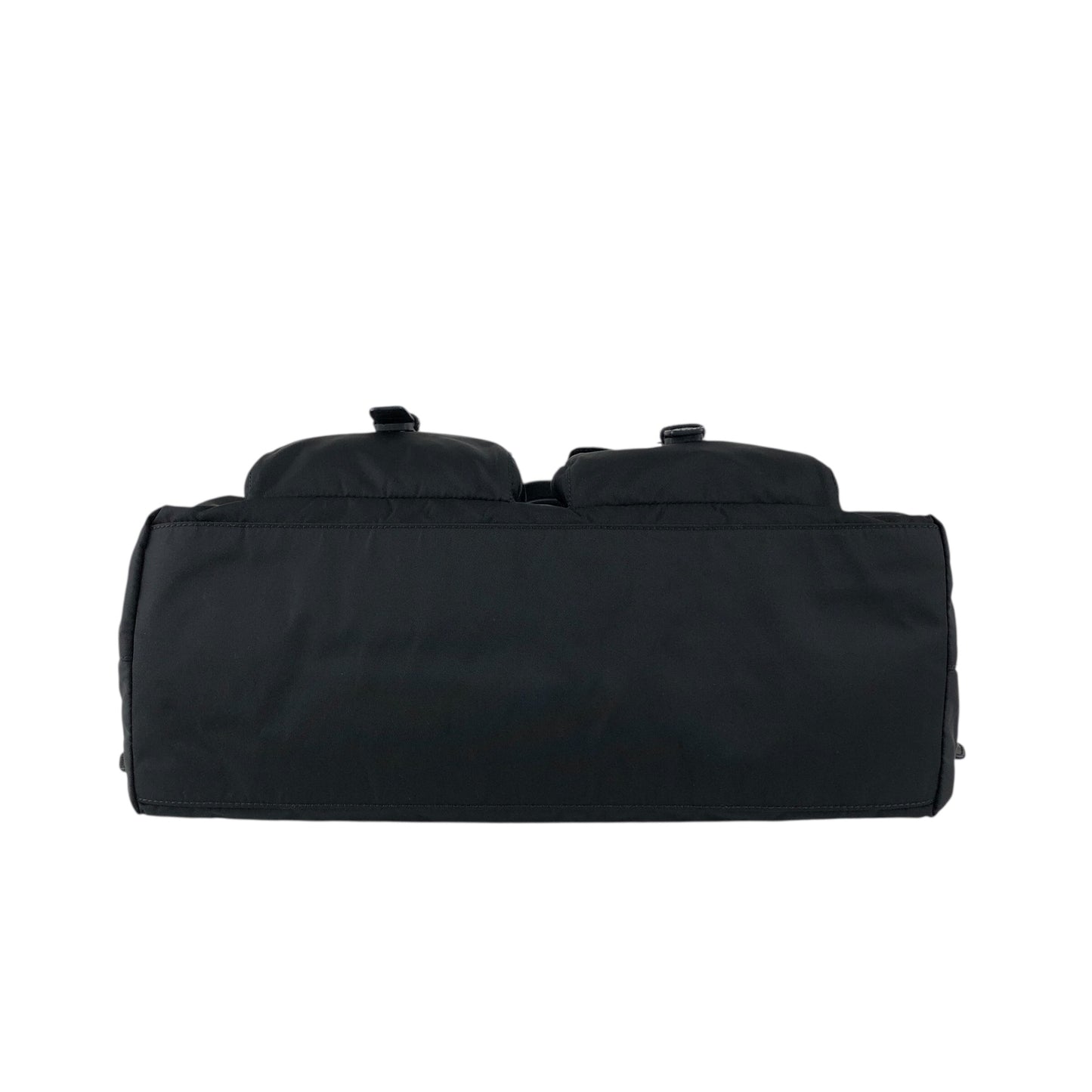 PRADA Tessuto Triangle logo Double Pocket Totebag Black Vintage xrhmgf