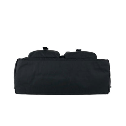 PRADA Tessuto Triangle logo Double Pocket Totebag Black Vintage xrhmgf