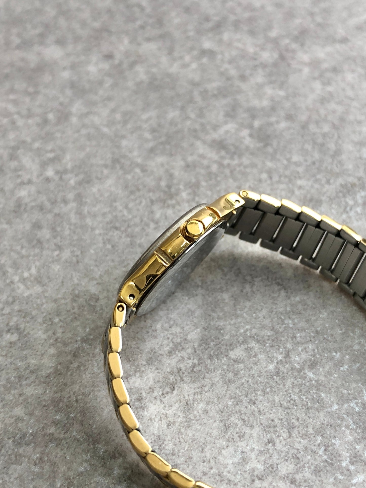Yves Saint Laurent YSL Logo Quartz Watch Silver×Gold Vintage uevfdd