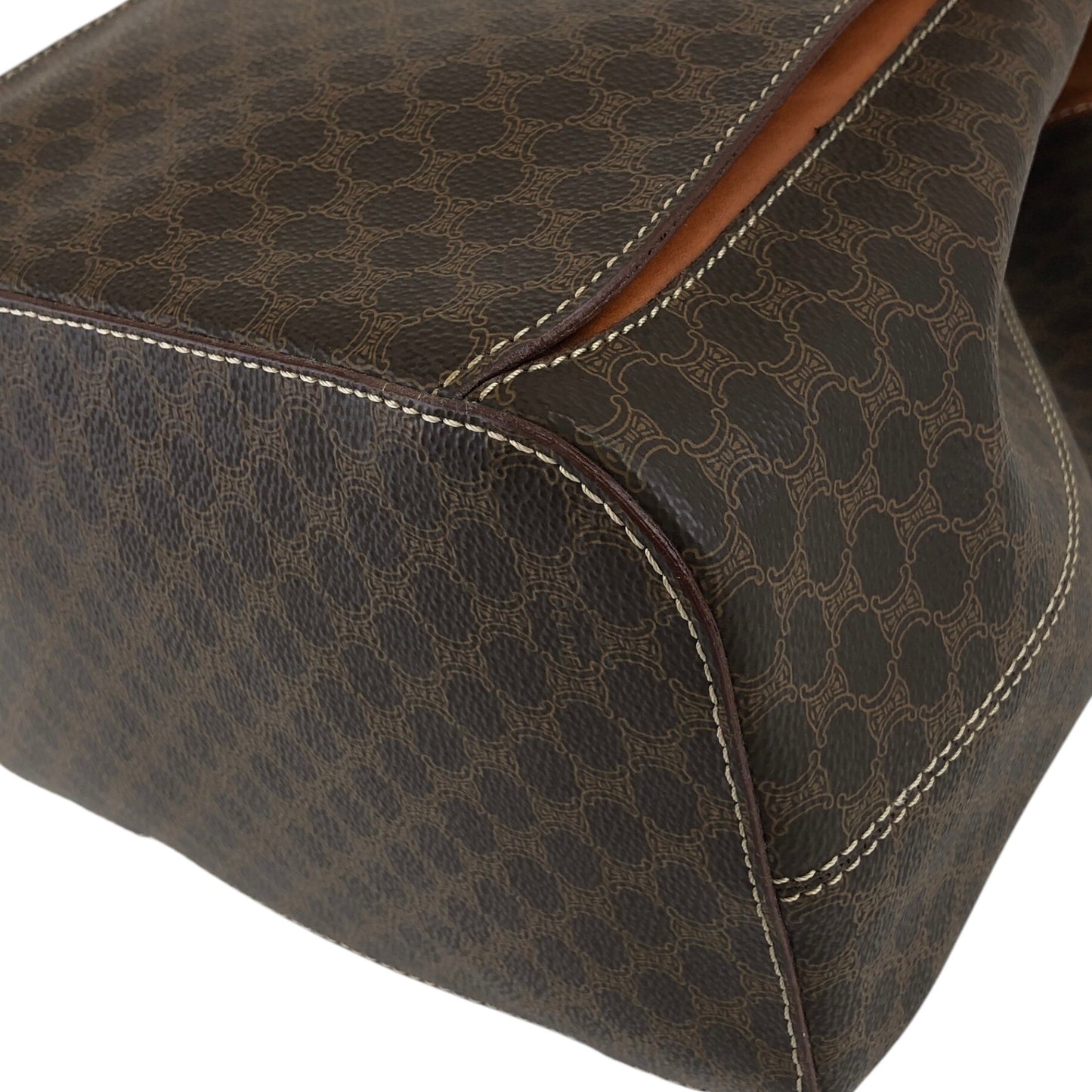 CELINE Macadam Circle Logo Backpack Brown Vintage ckigeh
