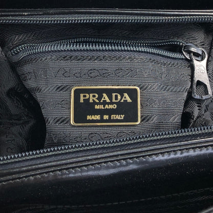 PRADA Logo Small Handbag Black Vintage snjxtd