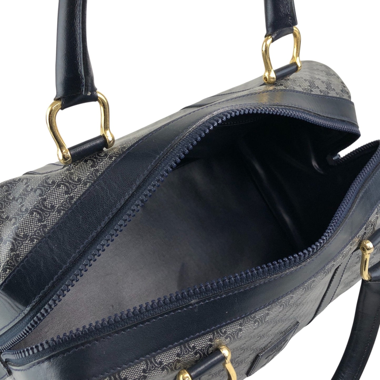 CELINE Macadam Blason Boston bag Navy Vintage scyzx6