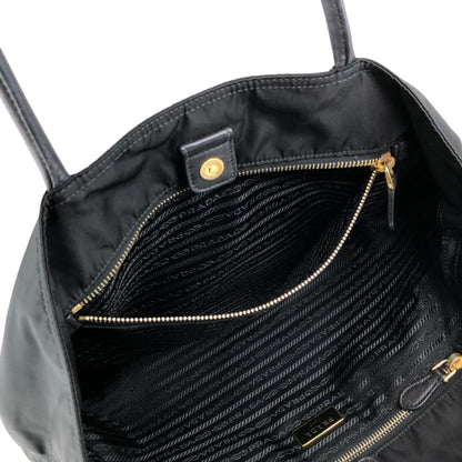 PRADA Tessuto Triangle Logo Front Pocket  Totebag Black Vintage 6rrumw