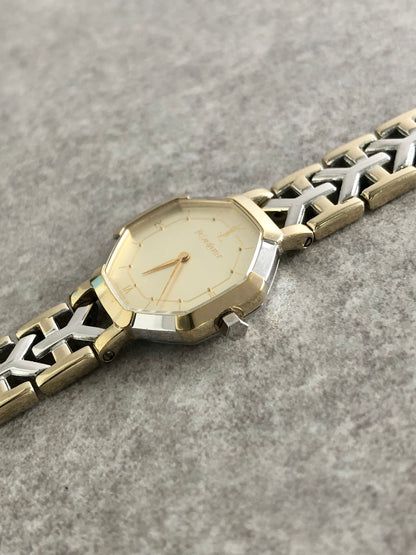 Yves Saint Laurent YSL Logo Watch Silver×Gold 2200-24762YO Vintage b4v8bj