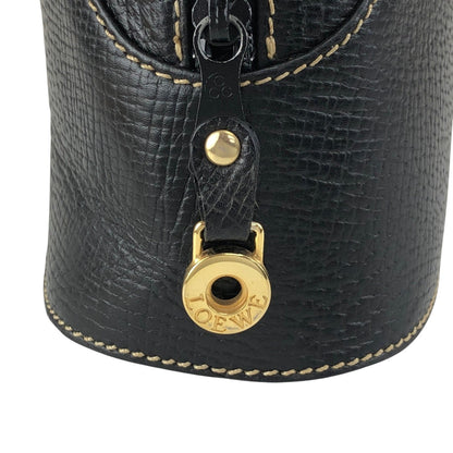 LOEWE Logo Embossed Handbag Black Vintage xuiewb