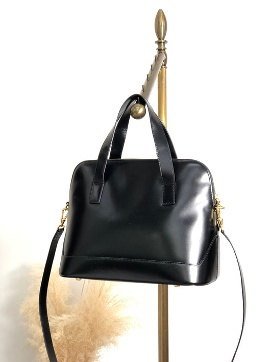 CELINE Two-way Handbag Shoulder bag Black Vintage 4ntwjy