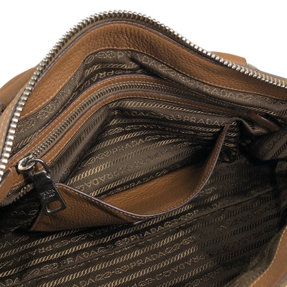 PRADA VITELLO PHENIX Two-way Handbag Shoulder bag Brown BL0805 Vintage 2rpjby