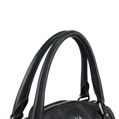 PRADA Logo Two-way Handbag Shoulder bag Black Vintage te623t