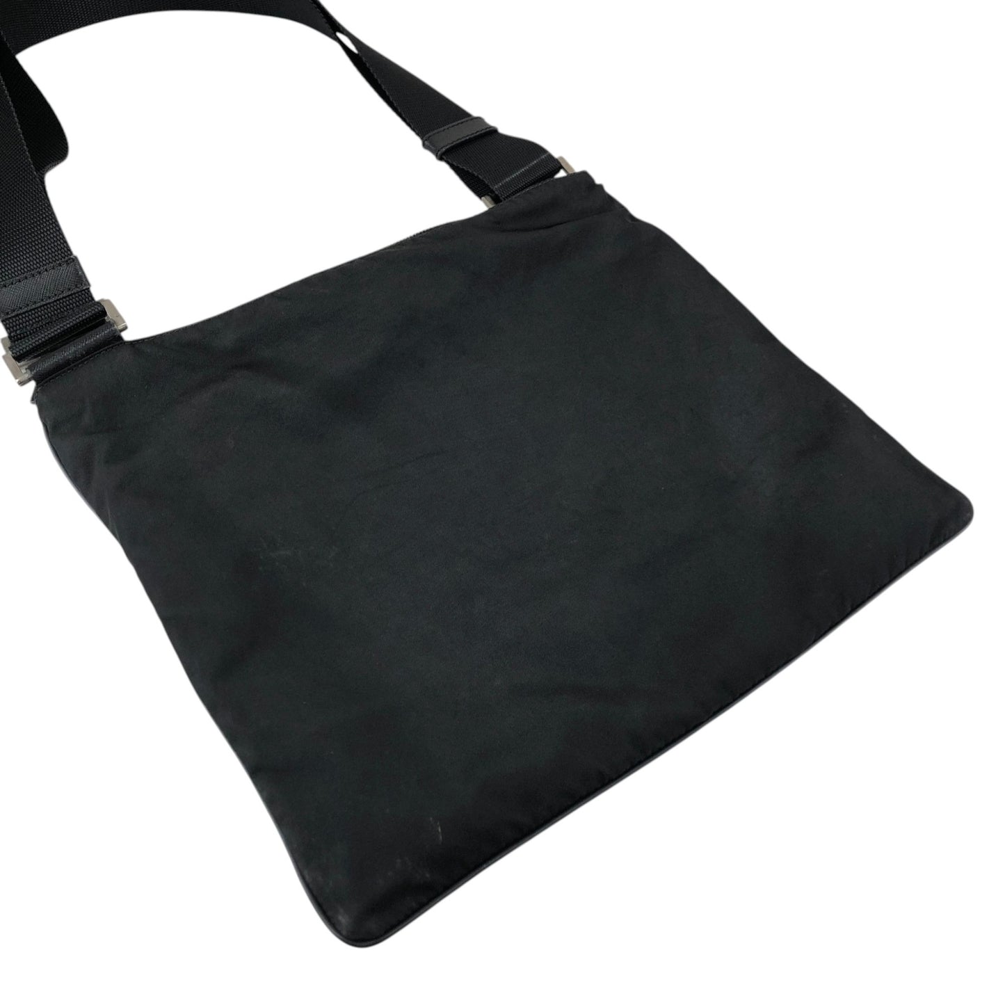 PRADA Tessuto Triangle Logo Shoulder bag Black Vintage jxt8gd