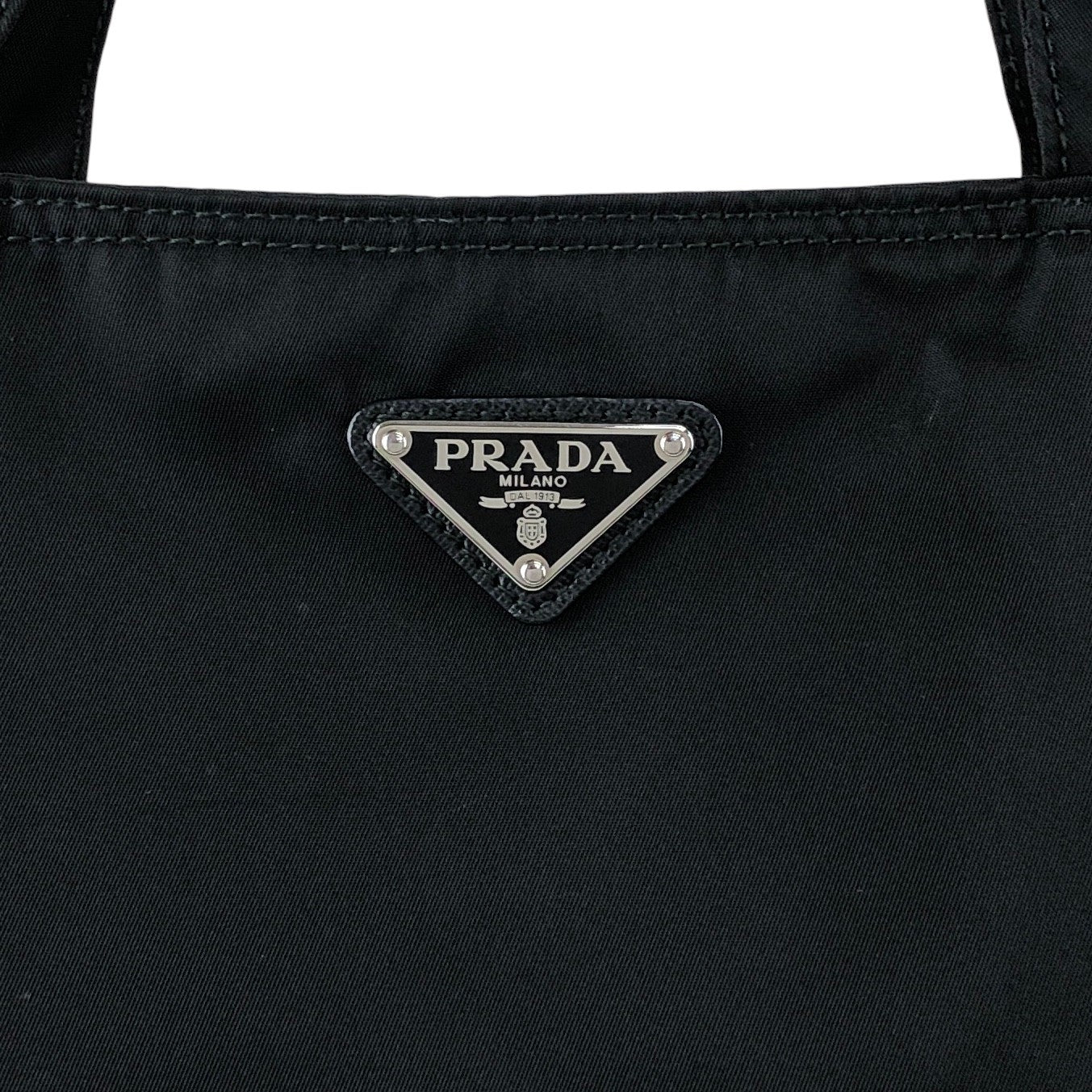 PRADA Tessuto Triangle Logo Two-way Handbag Shoulder bag Black Vintage 3syb38
