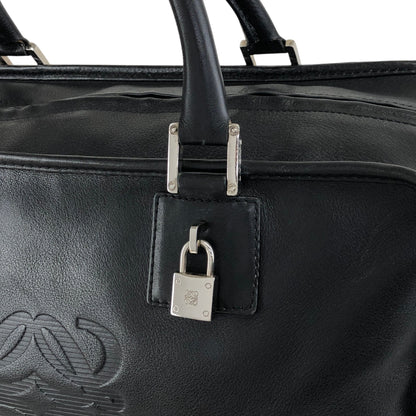 LOEWE Amazona36 Anagram Small Boston bag Handbag Black Vintage gc7zrx
