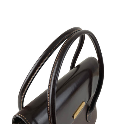BURBERRY Logo Handbag Brown Vintage fpn5te