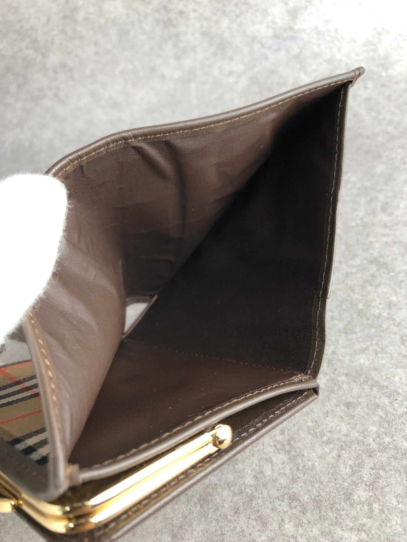 BURBERRY Nova Check Logo Folded Wallet Brown Vintage b5c22u