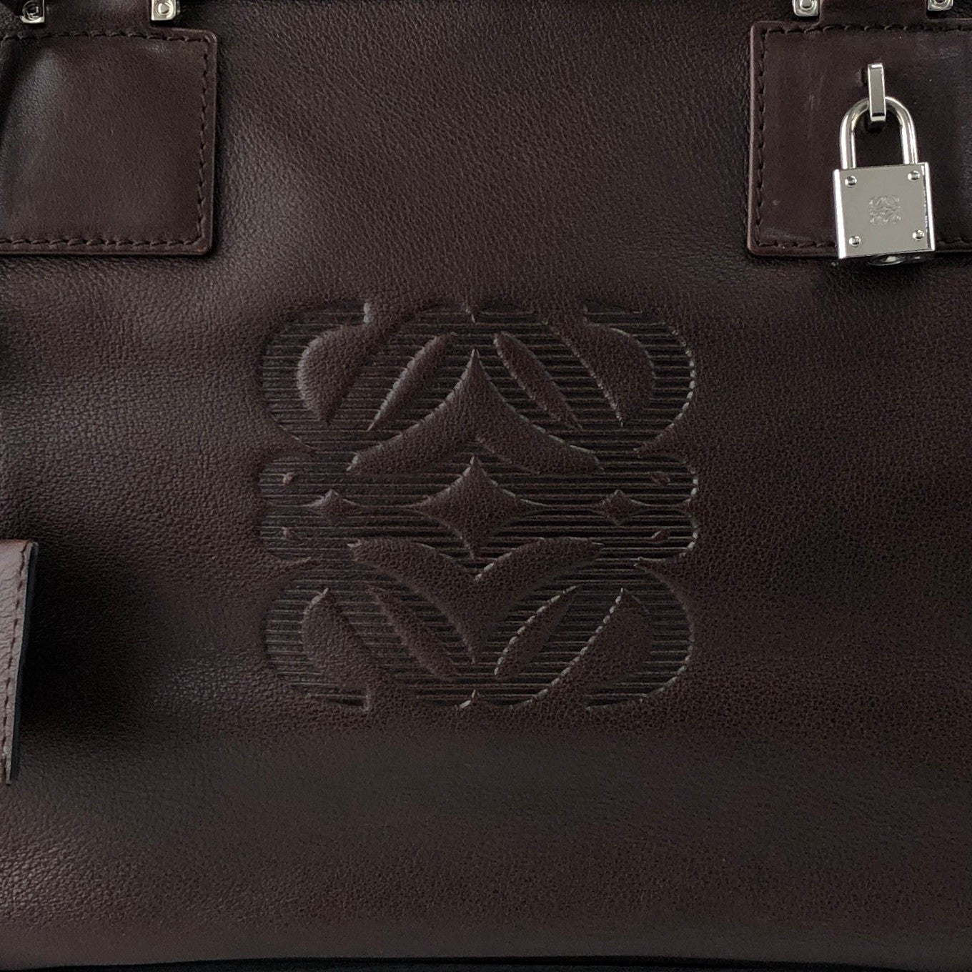 LOEWE Amazona36 Handbag Boston bag Brown Vintage a3rpfj