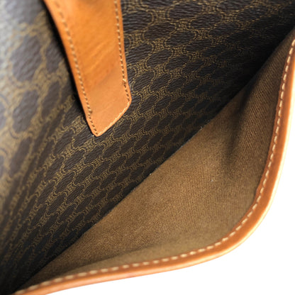 CELINE Macadam Front Buckle Shoulder bag Brown Vintage cabjde