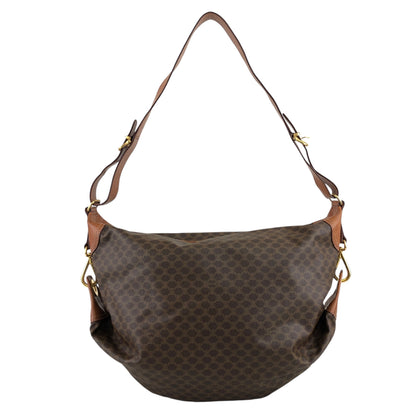 CELINE Macadam Round Shoulder bag Brown Vintage ckh8g4