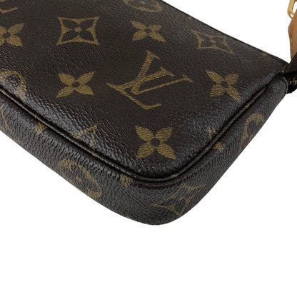 LOUIS VUITTON Monogram Small Handbag Brown M58009 Vintage 85sgud