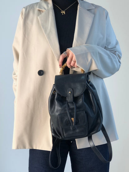 GUCCI Bamboo Backpack Black Vintage tfjt8e