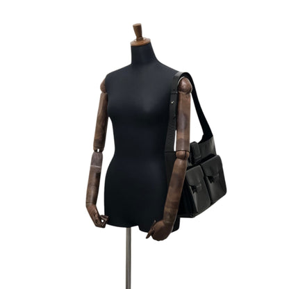 CELINE Logo Shoulder bag Black Vintage tabt7f