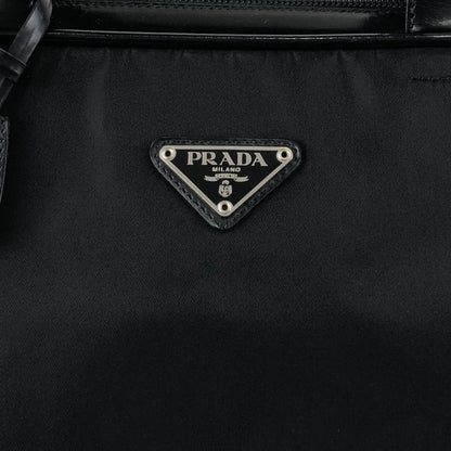 PRADA Tessuto Triangle Logo Handbag Black Vintage 3er6ru