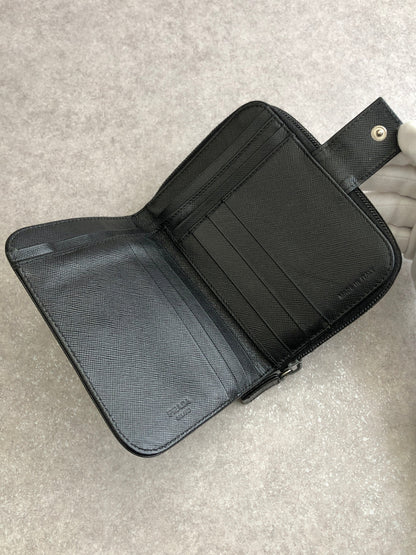 PRADA Triangle Logo Folded Wallet Black Vintage pjch8z